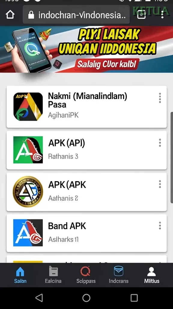 Cuplikan layar MAINZEUS — menu navigasi